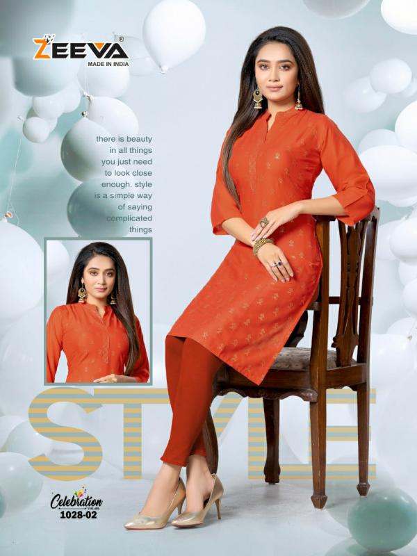 Zeeva Celebration Vol 3 Rayon Designer Kurti Collection